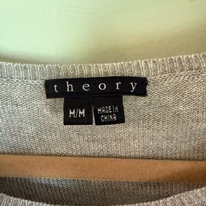 Theory Light Gray Knit Top
